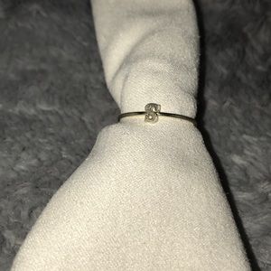 Gold S initial ring
